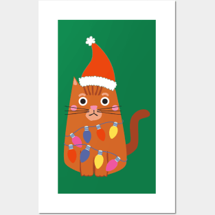 Tangled Christmas Cat Posters and Art